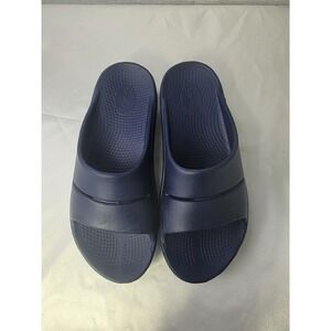 Oofos Ooahh Sport Slide Sandals Mens 11 Blue Navy Recovery EU 44